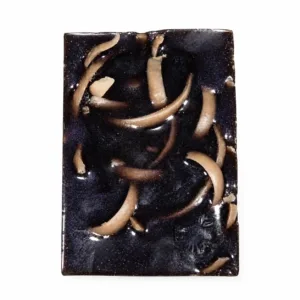 Blueberry vanilla handmade soap bar on white background