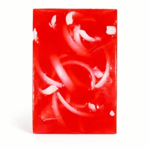 Cherry handmade soap bar on clean white background