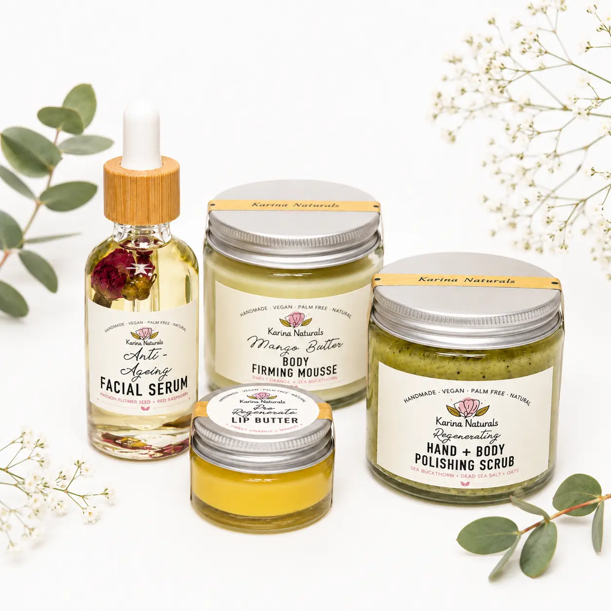 handmade-natural-products-set-karina-naturals Handmade Natural Products Gift Box Set Karina Naturals
