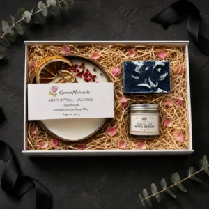 Ultimate Men's Ritual Gift Box - Sauvage with handmade candle, soap, and natural deo cream by Karina Naturals